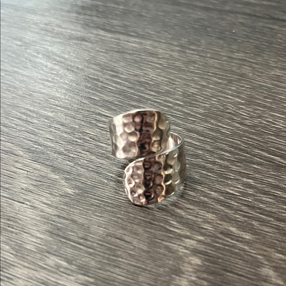 Size 8 925 Silver Textured Ring